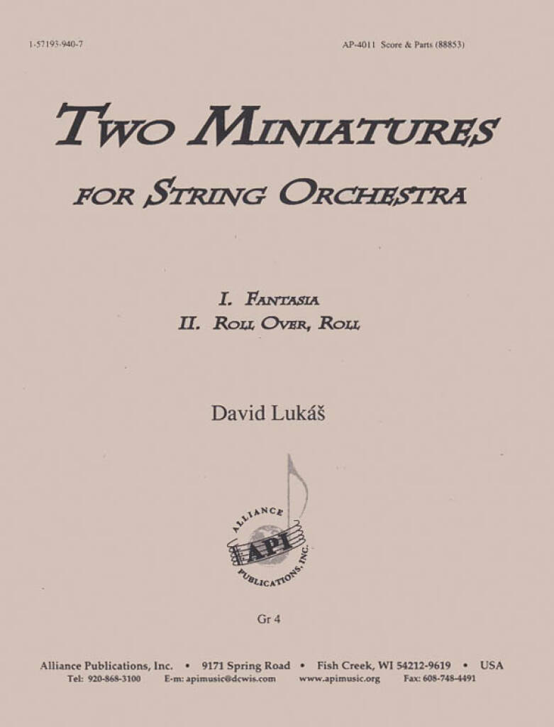 Two Miniatures For Stg Orch - Set